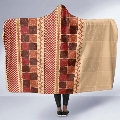 Zimbabwe Heritage Kudhinda Inspired Print Hooded Blanket