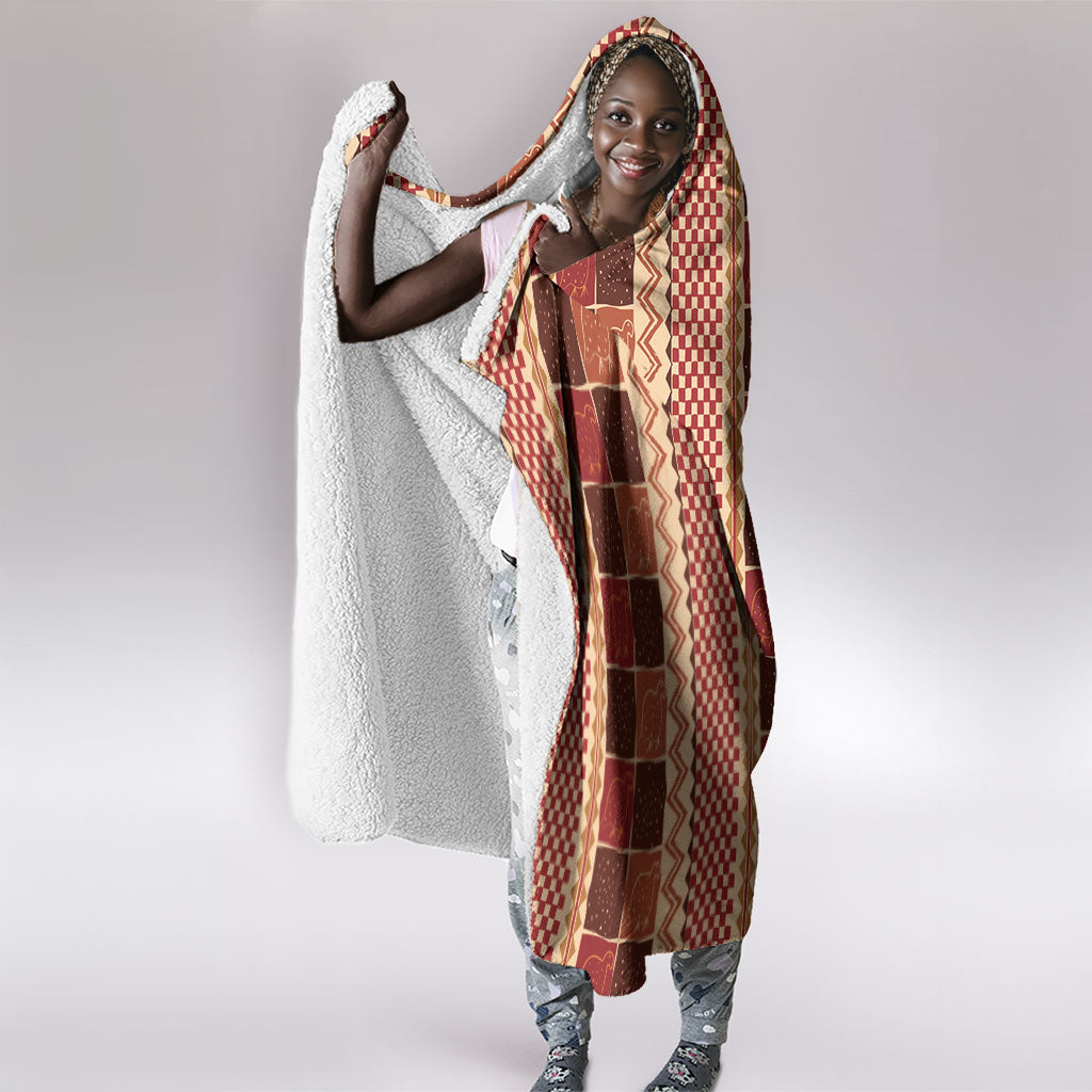 Zimbabwe Heritage Kudhinda Inspired Print Hooded Blanket