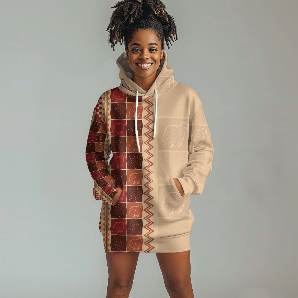 Zimbabwe Heritage Kudhinda Inspired Print Hoodie Dress
