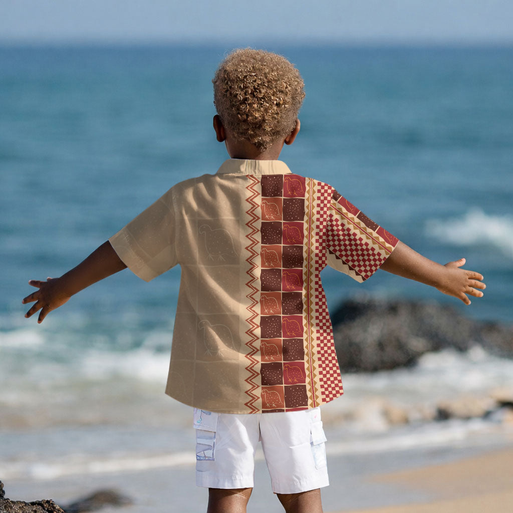 Zimbabwe Heritage Kudhinda Inspired Print Kid Hawaiian Shirt