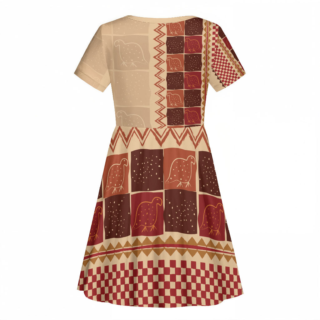 Zimbabwe Heritage Kudhinda Inspired Print Kid Short Sleeve Dress