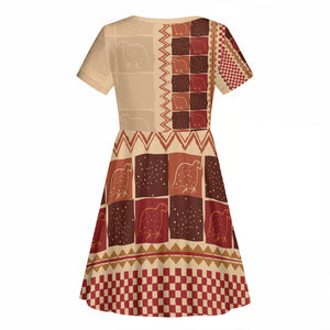 Zimbabwe Heritage Kudhinda Inspired Print Kid Short Sleeve Dress