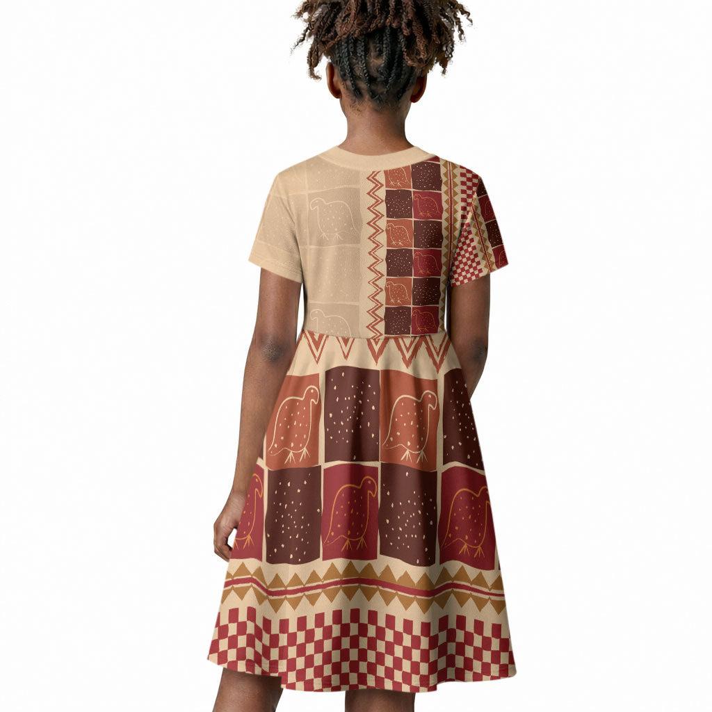 Zimbabwe Heritage Kudhinda Inspired Print Kid Short Sleeve Dress