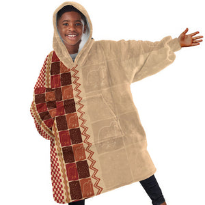 Zimbabwe Heritage Kudhinda Inspired Print Kid Wearable Blanket Hoodie