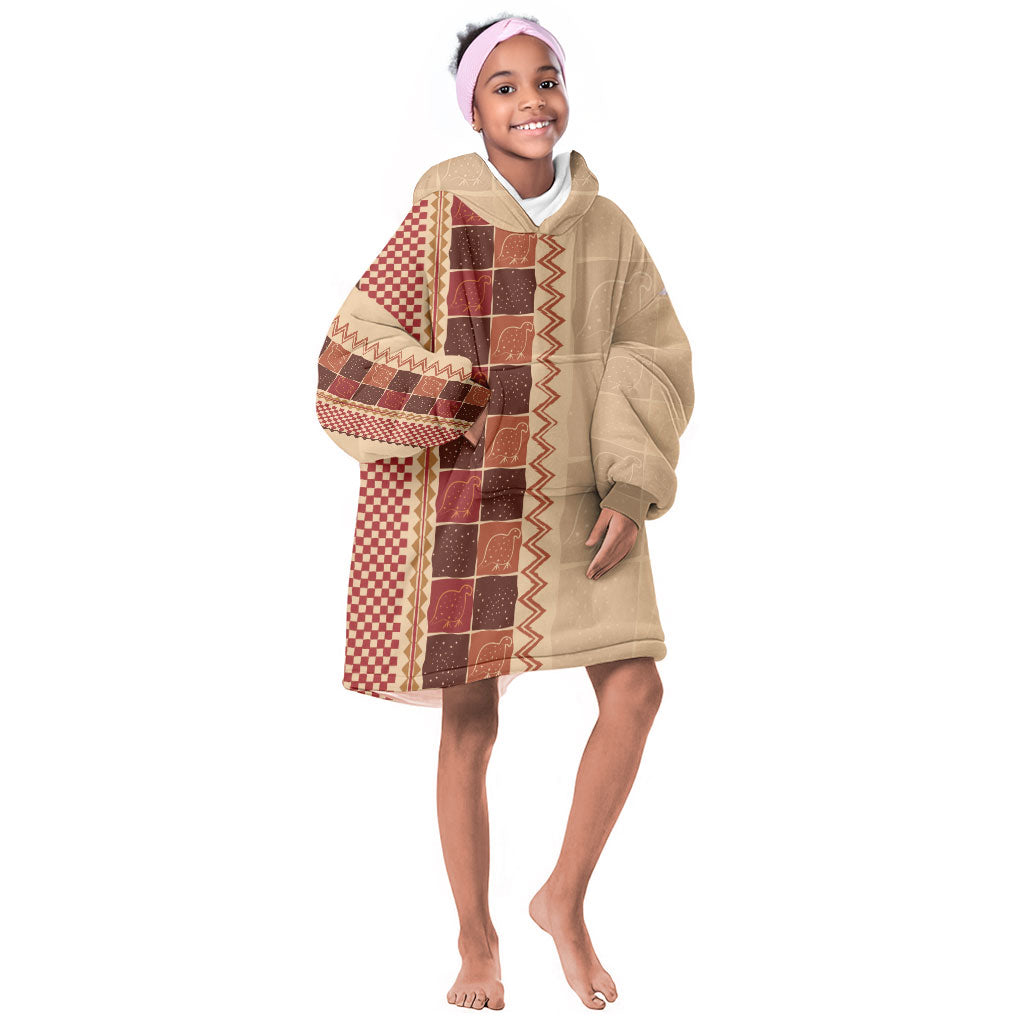 Zimbabwe Heritage Kudhinda Inspired Print Kid Wearable Blanket Hoodie