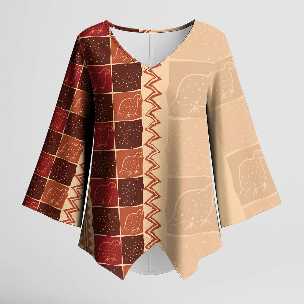 Zimbabwe Heritage Kudhinda Inspired Print Kimono Sleeve Blouse