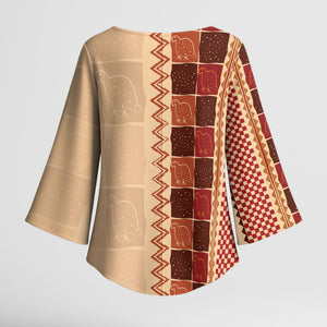 Zimbabwe Heritage Kudhinda Inspired Print Kimono Sleeve Blouse