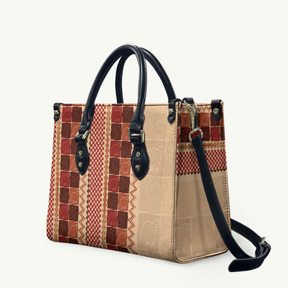 Zimbabwe Heritage Kudhinda Inspired Print Leather Bag