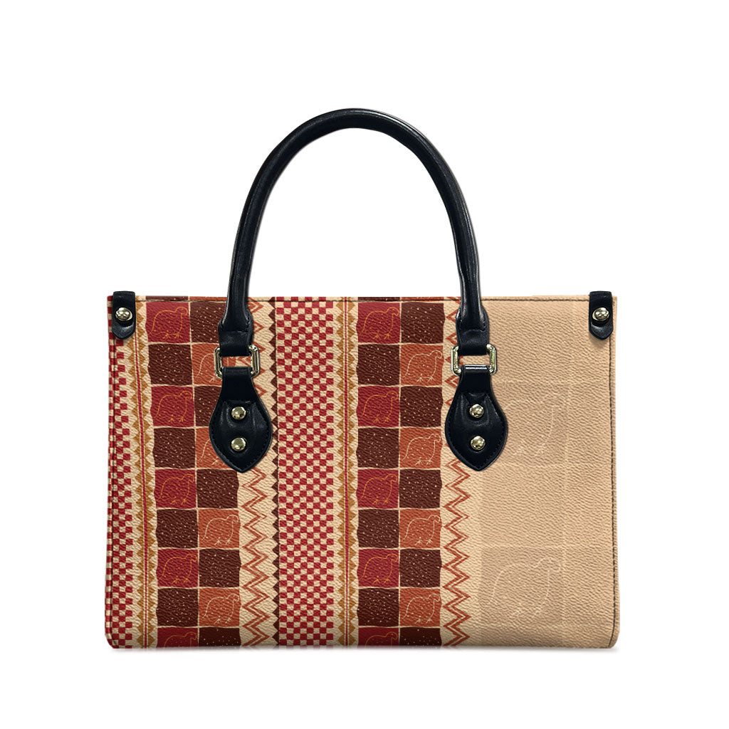 Zimbabwe Heritage Kudhinda Inspired Print Leather Bag