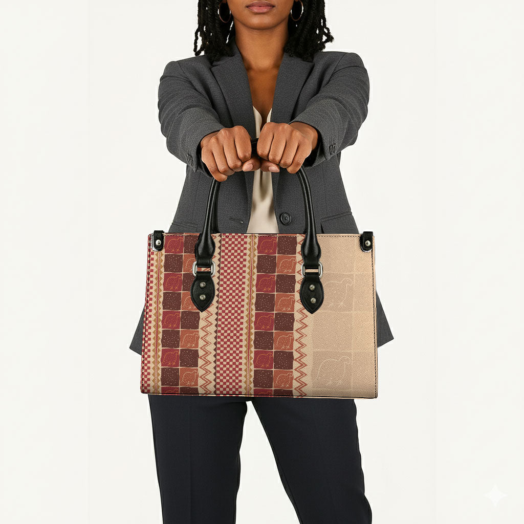 Zimbabwe Heritage Kudhinda Inspired Print Leather Bag