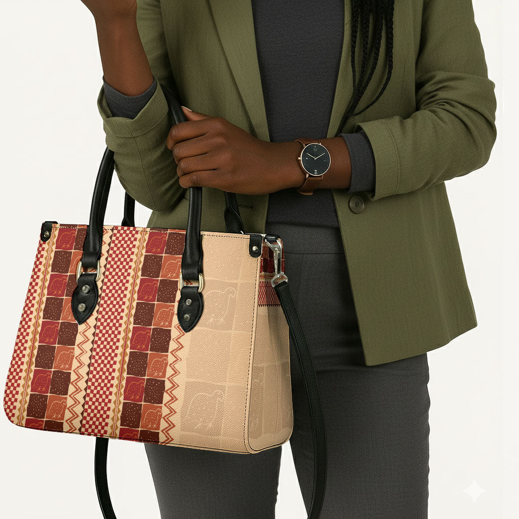 Zimbabwe Heritage Kudhinda Inspired Print Leather Bag