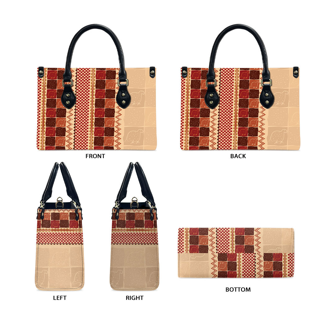 Zimbabwe Heritage Kudhinda Inspired Print Leather Bag