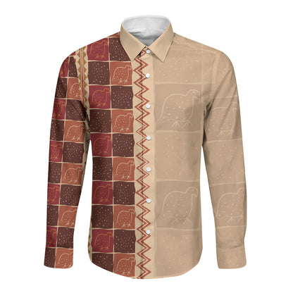 Zimbabwe Heritage Kudhinda Inspired Print Long Sleeve Button Shirt