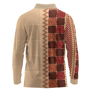 Zimbabwe Heritage Kudhinda Inspired Print Long Sleeve Polo Shirt