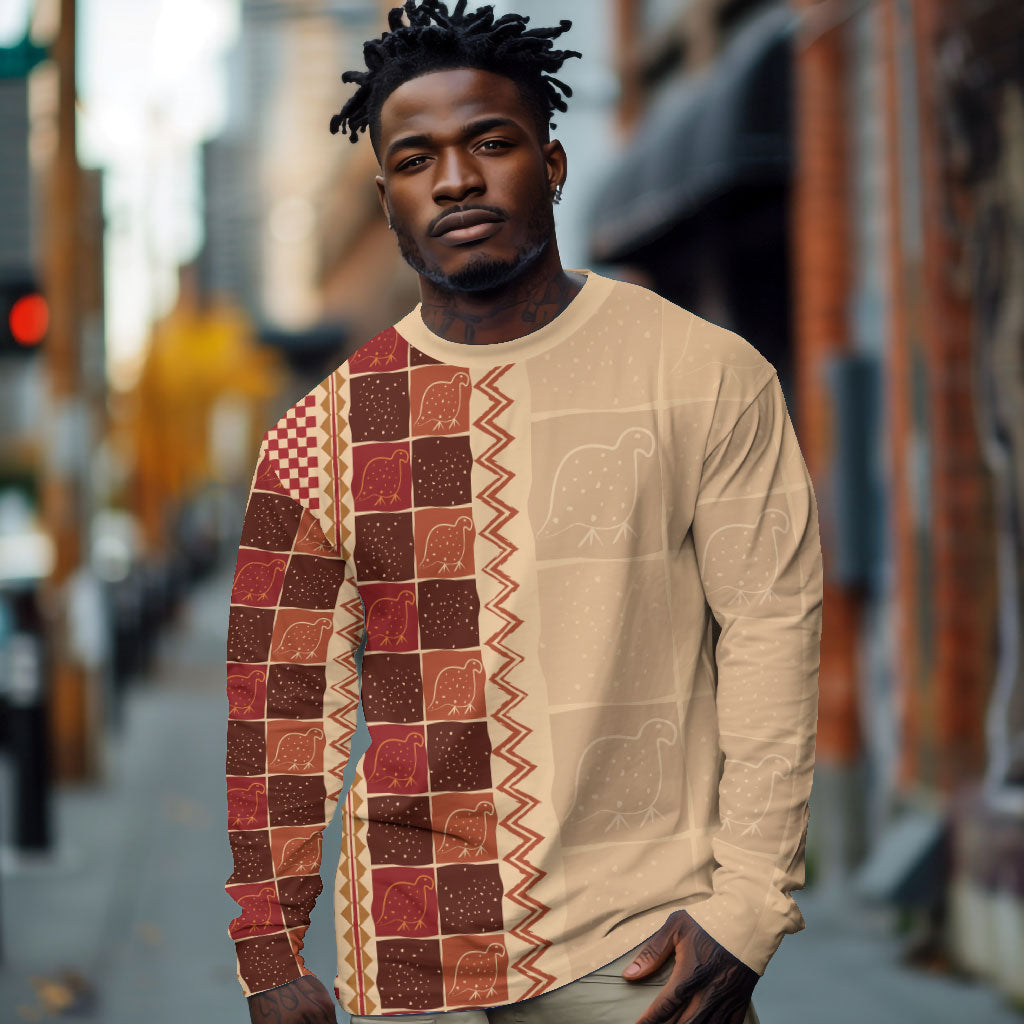Zimbabwe Heritage Kudhinda Inspired Print Long Sleeve Shirt