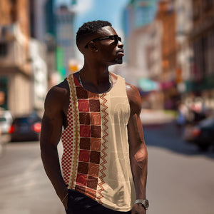 Zimbabwe Heritage Kudhinda Inspired Print Men Tank Top