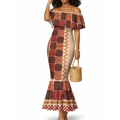 Zimbabwe Heritage Kudhinda Inspired Print Mermaid Dress