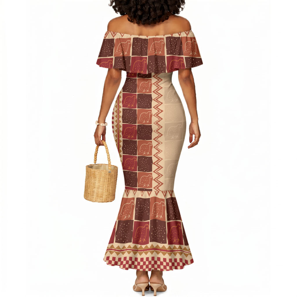 Zimbabwe Heritage Kudhinda Inspired Print Mermaid Dress