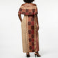 Zimbabwe Heritage Kudhinda Inspired Print Off Shoulder Maxi Dress