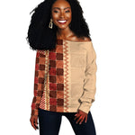 Zimbabwe Heritage Kudhinda Inspired Print Off Shoulder Sweater