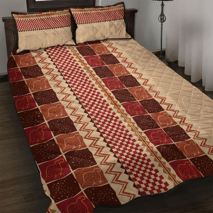 Zimbabwe Heritage Kudhinda Inspired Print Quilt Bed Set