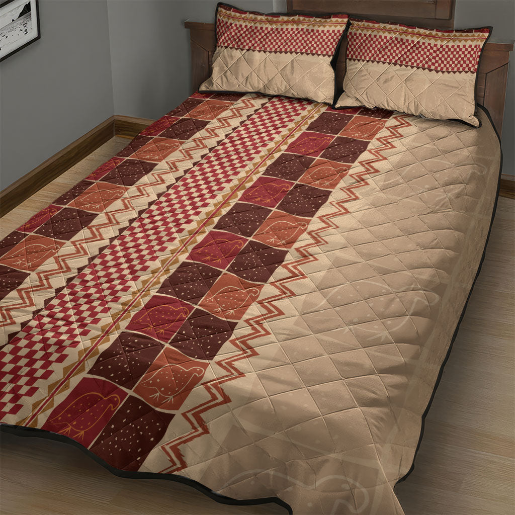Zimbabwe Heritage Kudhinda Inspired Print Quilt Bed Set