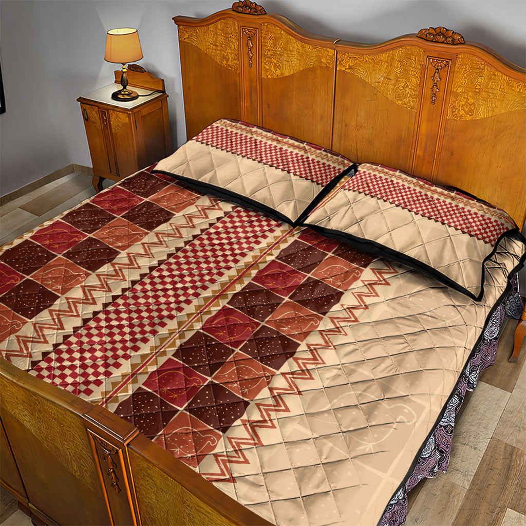 Zimbabwe Heritage Kudhinda Inspired Print Quilt Bed Set
