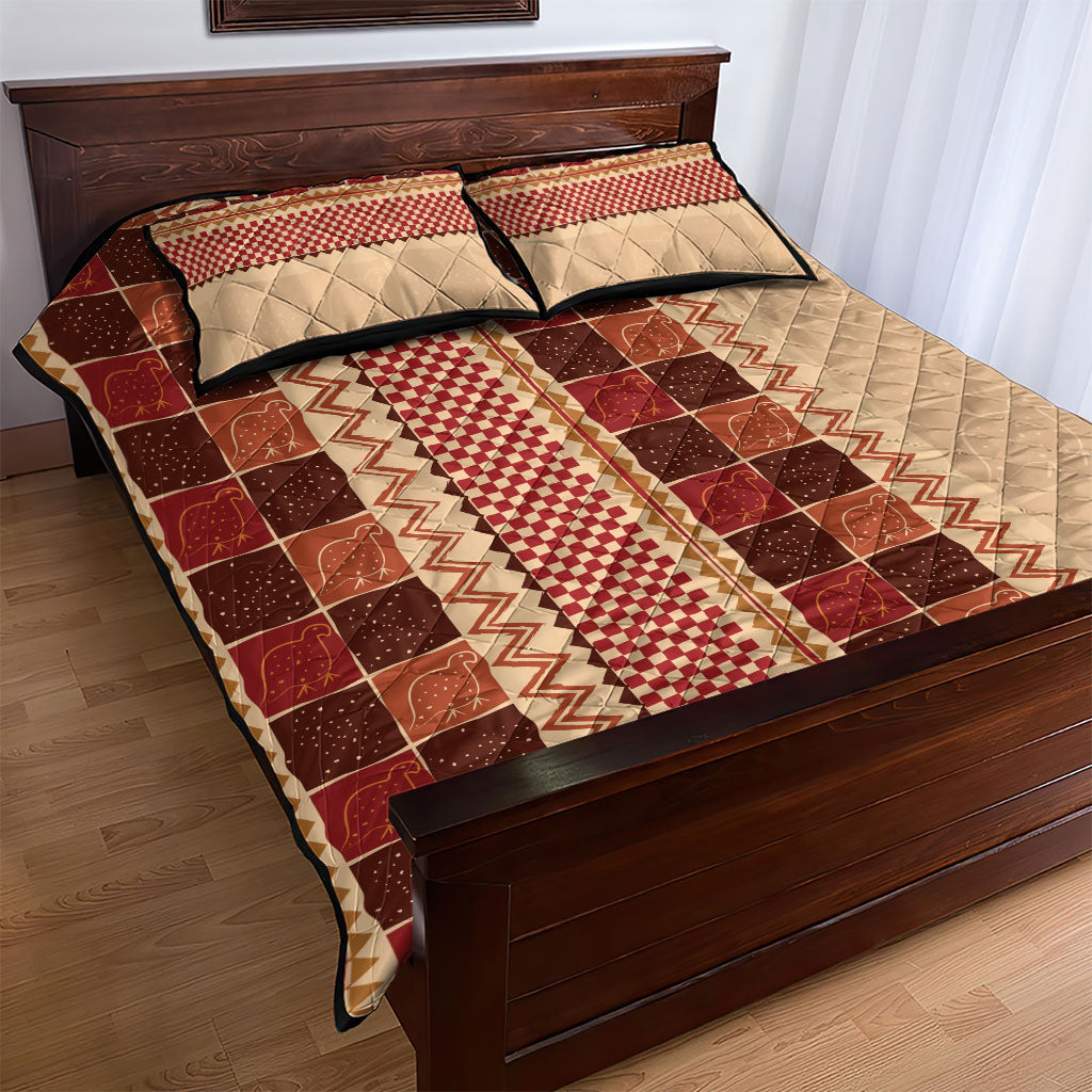 Zimbabwe Heritage Kudhinda Inspired Print Quilt Bed Set