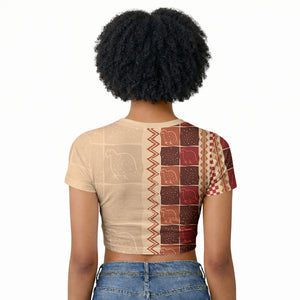 Zimbabwe Heritage Kudhinda Inspired Print Raglan Cropped T shirt