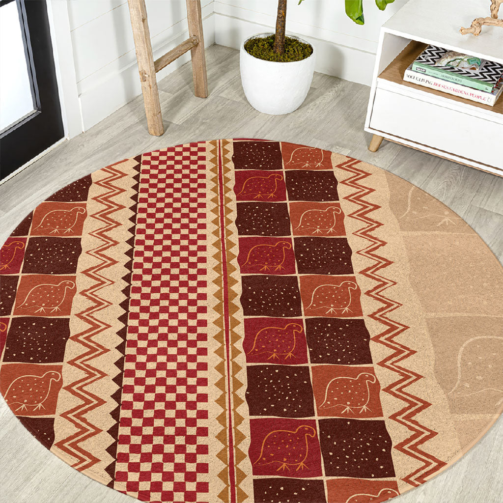 Zimbabwe Heritage Kudhinda Inspired Print Round Carpet