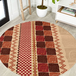 Zimbabwe Heritage Kudhinda Inspired Print Round Carpet