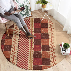 Zimbabwe Heritage Kudhinda Inspired Print Round Carpet