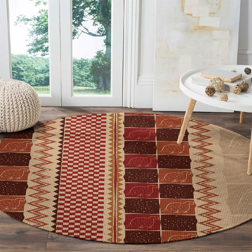 Zimbabwe Heritage Kudhinda Inspired Print Round Carpet