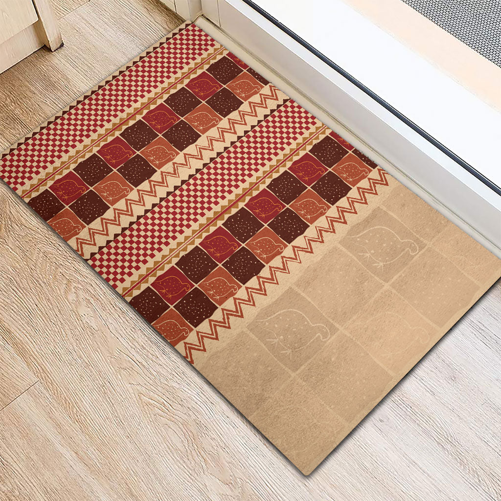 Zimbabwe Heritage Kudhinda Inspired Print Rubber Doormat