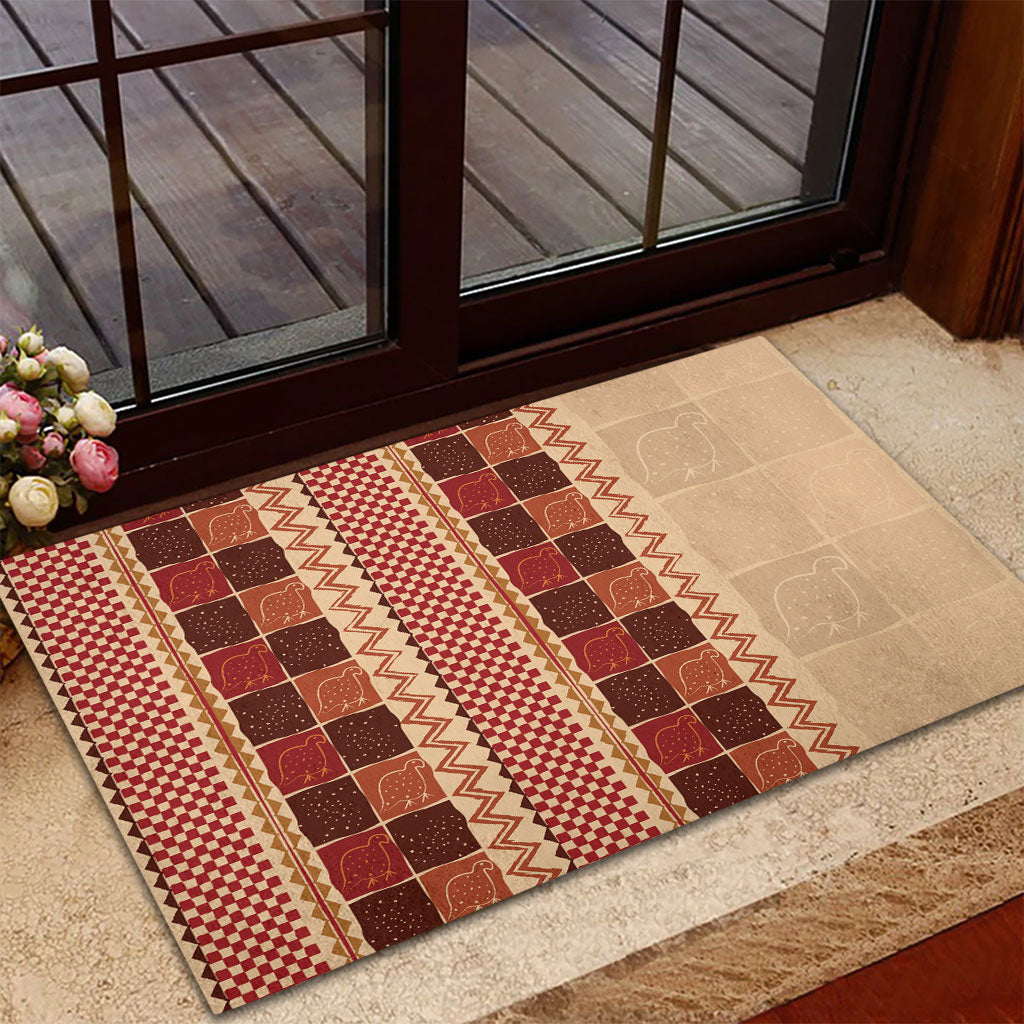 Zimbabwe Heritage Kudhinda Inspired Print Rubber Doormat
