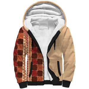 Zimbabwe Heritage Kudhinda Inspired Print Sherpa Hoodie