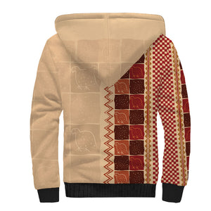 Zimbabwe Heritage Kudhinda Inspired Print Sherpa Hoodie