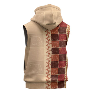 Zimbabwe Heritage Kudhinda Inspired Print Sleeveless Hoodie