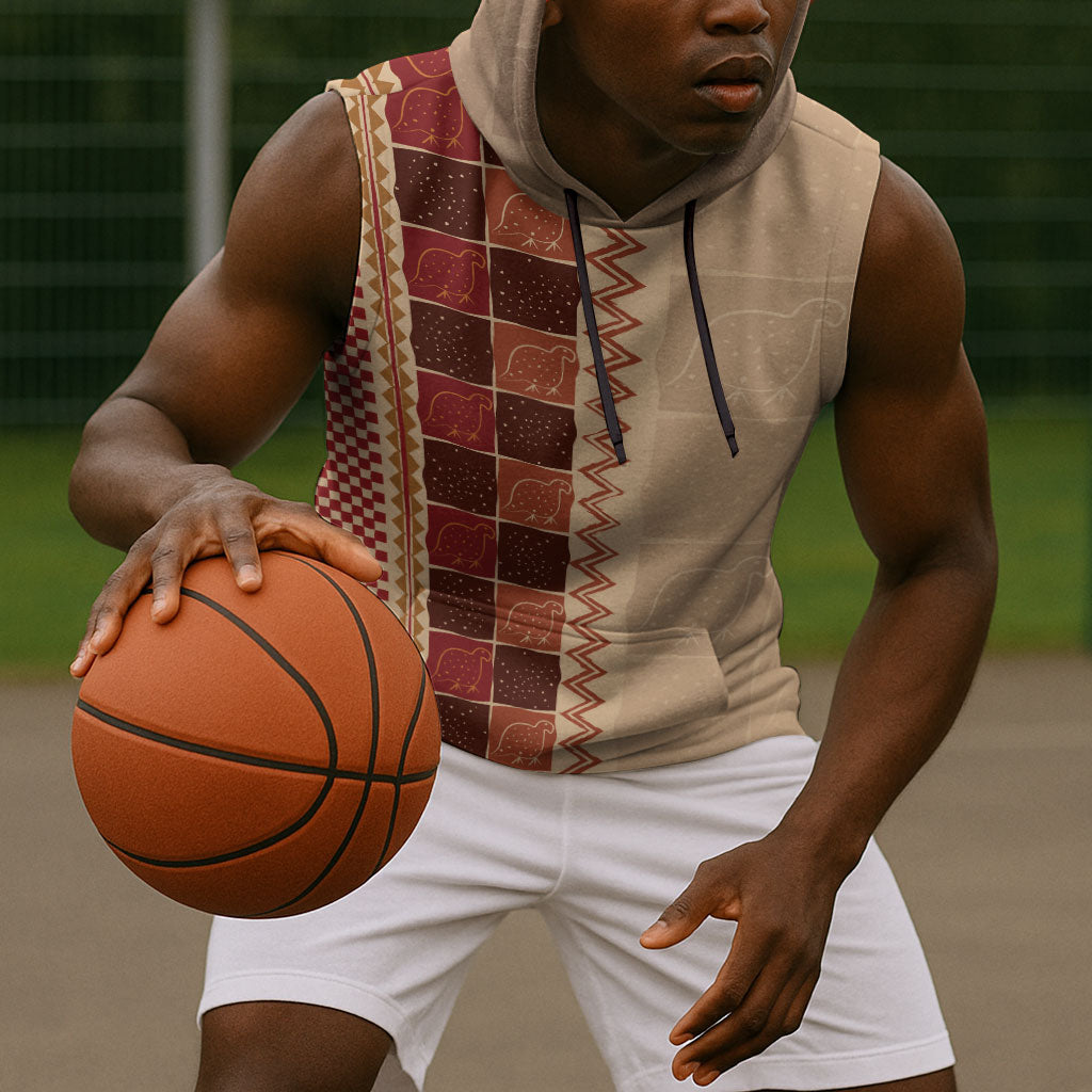 Zimbabwe Heritage Kudhinda Inspired Print Sleeveless Hoodie