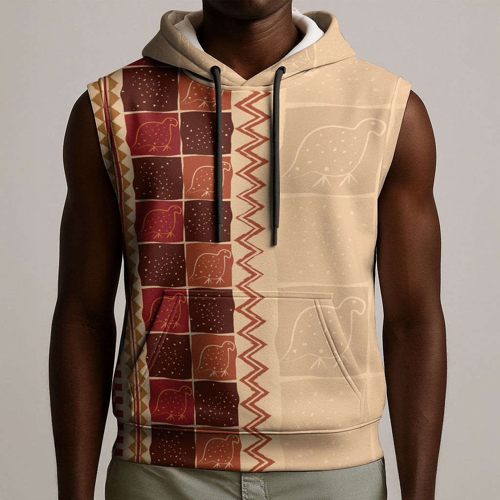 Zimbabwe Heritage Kudhinda Inspired Print Sleeveless Hoodie