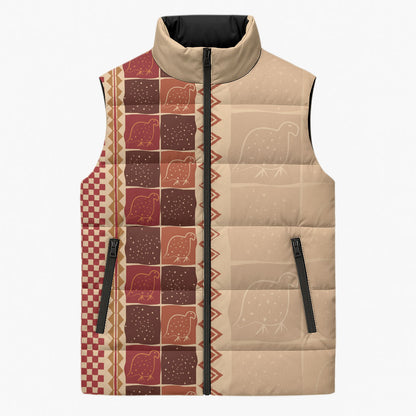 Zimbabwe Heritage Kudhinda Inspired Print Sleeveless Puffer Jacket