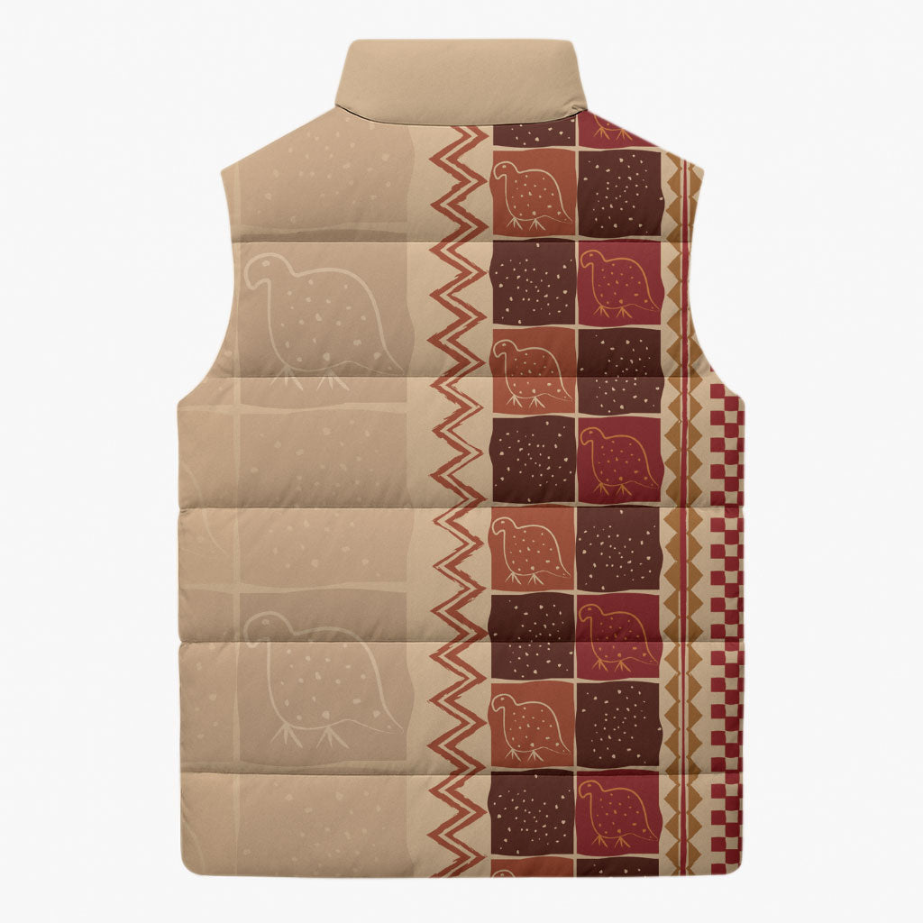 Zimbabwe Heritage Kudhinda Inspired Print Sleeveless Puffer Jacket