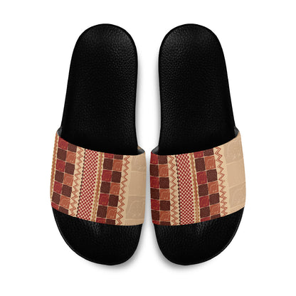 Zimbabwe Heritage Kudhinda Inspired Print Slide Sandals
