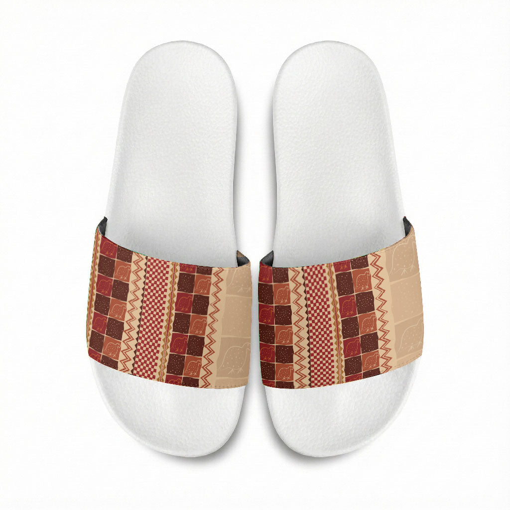 Zimbabwe Heritage Kudhinda Inspired Print Slide Sandals