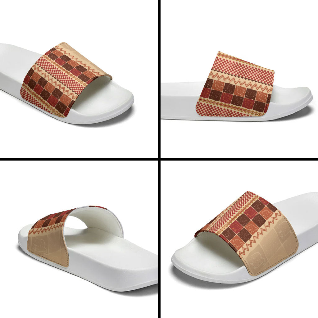 Zimbabwe Heritage Kudhinda Inspired Print Slide Sandals