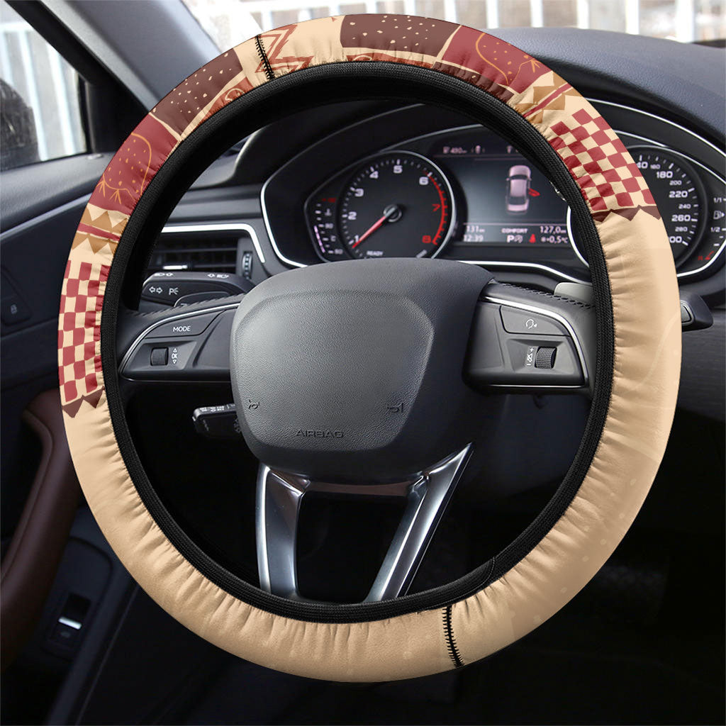 Zimbabwe Heritage Kudhinda Inspired Print Steering Wheel Cover