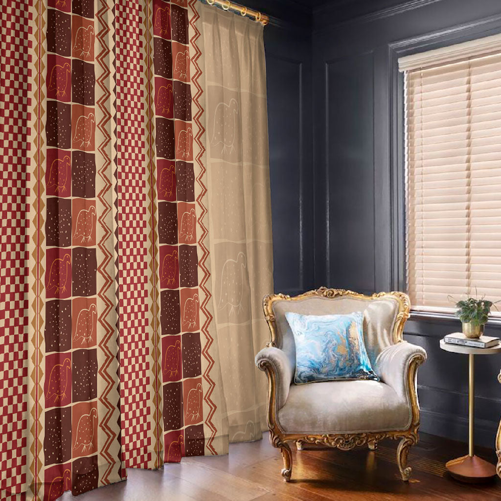 Zimbabwe Heritage Kudhinda Inspired Print Window Curtain