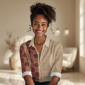 Zimbabwe Heritage Kudhinda Inspired Print Women Casual Shirt