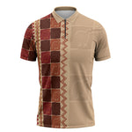 Zimbabwe Heritage Kudhinda Inspired Print Zipper Polo Shirt