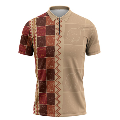 Zimbabwe Heritage Kudhinda Inspired Print Zipper Polo Shirt